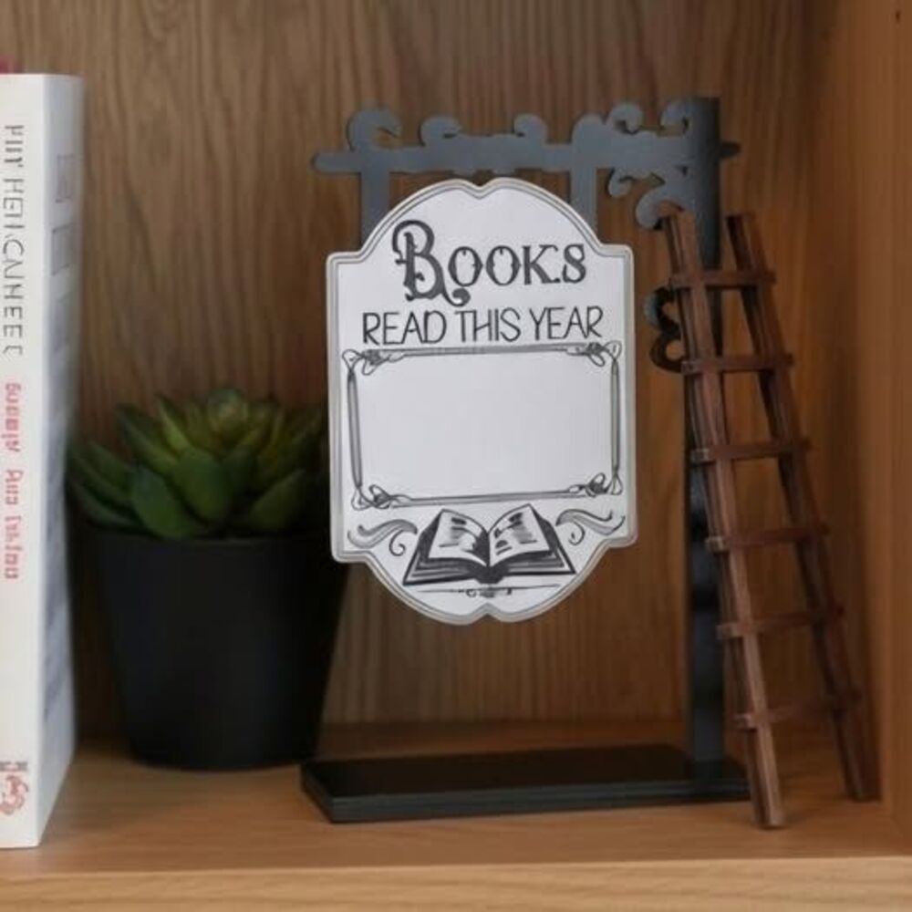 NEW Black Book Tracker Stand with Ladder Shelf Decor